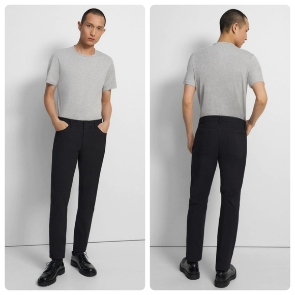New Theory Slim-Fit Five-Pocket Pant in Stretch Cotton Twill - Picture 2 of 10